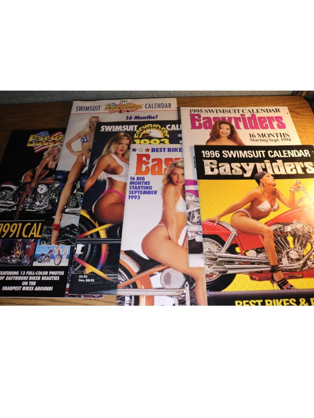 Easyriders Calendars Lot of 6 - 1991 - 1996 Bikini Babes Motorcycle Biker